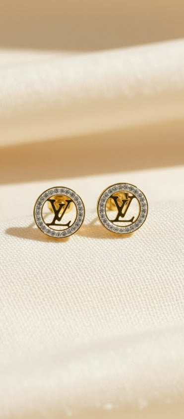 LV Circle Stud Earrings