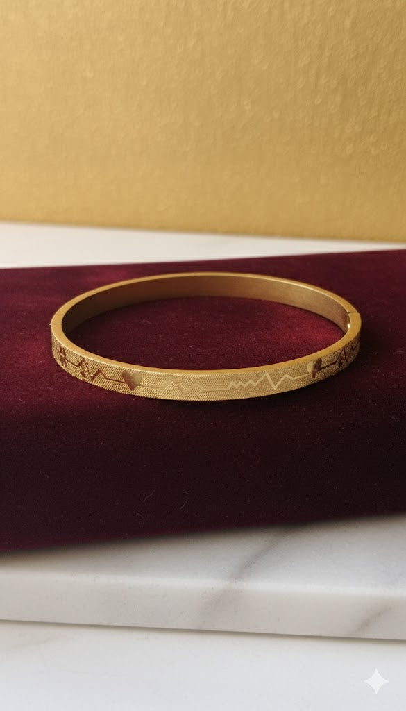 Matte-Finish Patterned Gold Bracelet