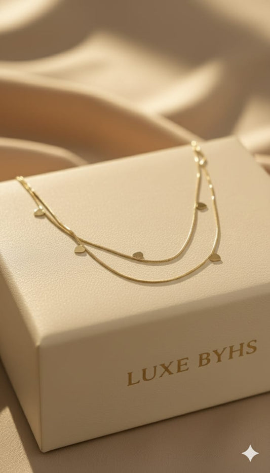 Double Layered Heart Shaped Necklace